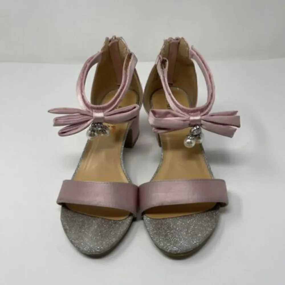 Kids Dress Shoes Girls Badgley Mischka Size 1 Heels Sparkly Gold Pernia Velma